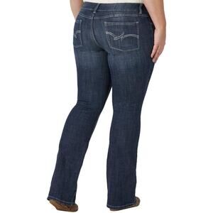 NWT New Wrangler Womens Plus Size 26W Cotton Blend Boot Cut Denim Blue Jeans